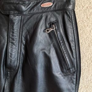 Harley-Davidson Riding Pants, Spandex butt and legs in back, leather front.
